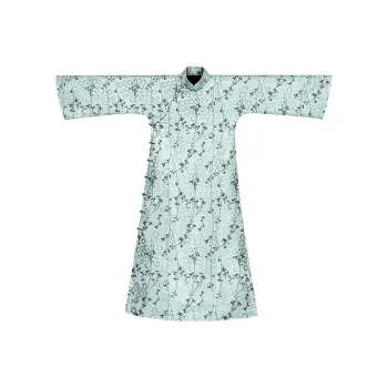 YICHENGFENGXU Cheongsam Women's Blue Jacquard Velvet Oversized Sleeves