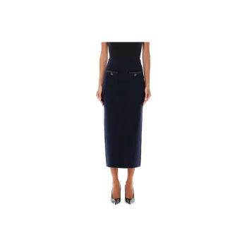 Self-portrait Embellished Knit Midi Skirt