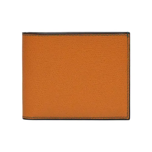 Valextra Calfskin Coin Purse Wallet Men's Orange