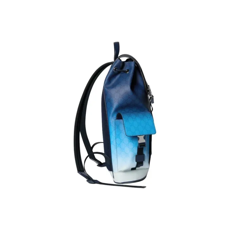 GUCCI Coated Fabric Backpack Large Size Men's Blue-3