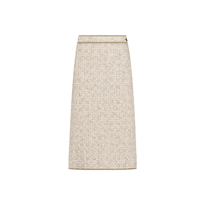 DIOR Casual Long Skirt Women's Beige-0