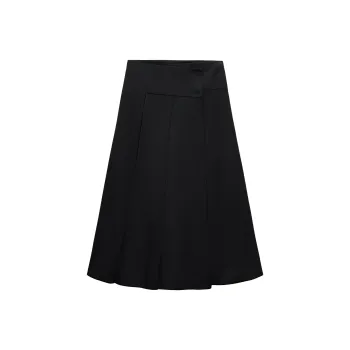 ZARA ZW Series Casual Long Skirt Women's Black