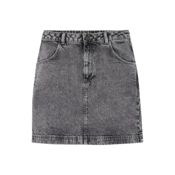 AMERICAN VINTAGE A.M FW24 JUPE FEMME YOPDAY Denim Short Skirts Women's Pepper Ash