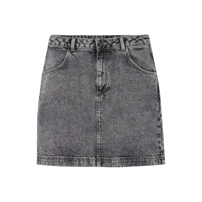 AMERICAN VINTAGE A.M FW24 JUPE FEMME YOPDAY Denim Short Skirts Women's Pepper Ash-0