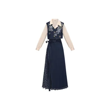 Weaving Division Hanfu Women's Three Piece Set Vest+Shirt+Skirt