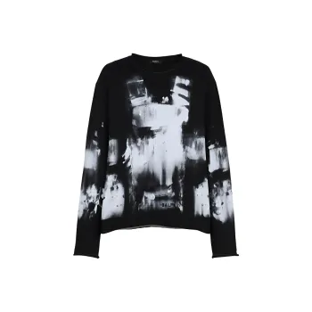 BALMAIN Printed Crewneck Sweatshirt