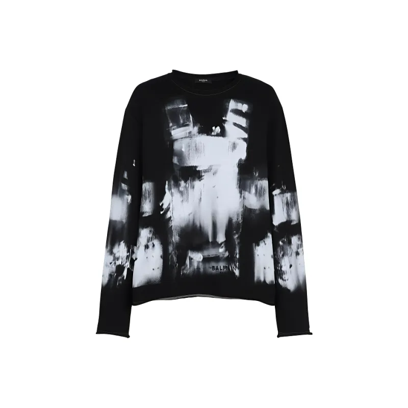 BALMAIN Printed Crewneck Sweatshirt-0