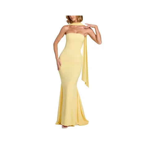 OH POLLY IMOGENE Evening Dress Women's Pastel Yellow/Light Yellow