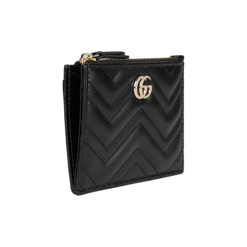 GUCCI GG Marmont Leather Key Pouch Women's Black-2