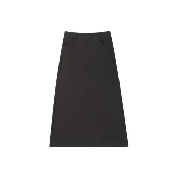 PEACEBIRD Casual Short Skirts Women's Rabbit Fur Gray