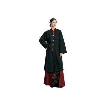 XINGHEHANGE New Chinese Style Fall Winter Outerwear Coat Hanfu Women's Black