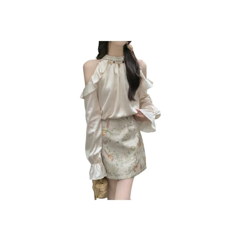 Flowers In Water Skirt Set Women's-0