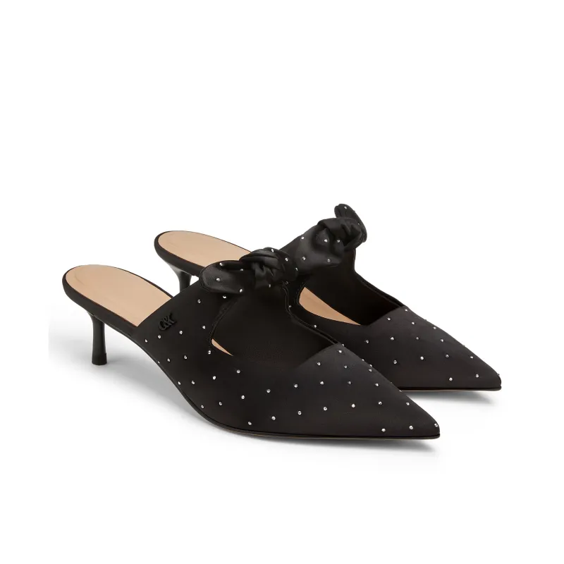 CHARLES&KEITH Composite Sole Closed Toe Slippers 5.5cm Women's BLACK TEXTURED Black Textured-2