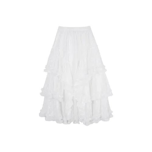 FOASIS Casual Long Skirt Women's White