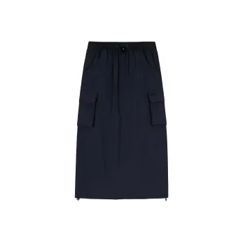 CHAOJIANTA Casual Long Skirt Women's Basic Black