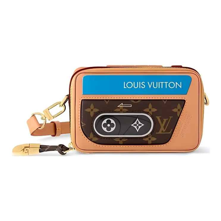 LOUIS VUITTON Cow Leather With Coated Canvas Wallet, Crossbody Bag, Shoulder Bag Men's Brown-0