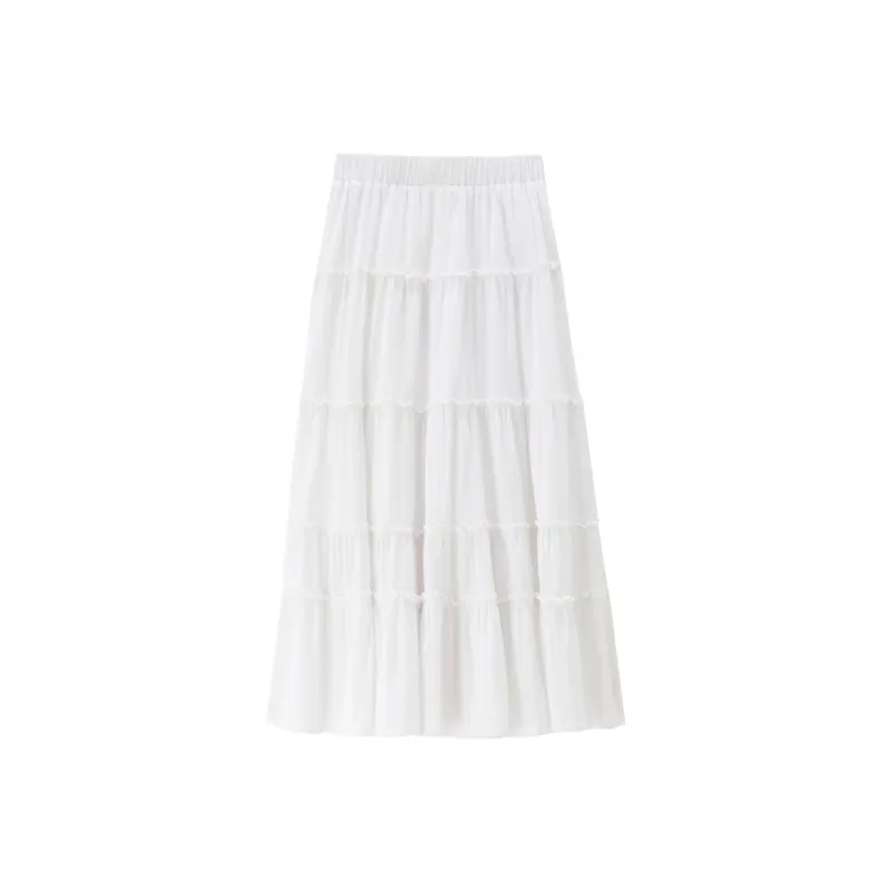 UNIQLO Casual Long Skirt Women's Bright White-0