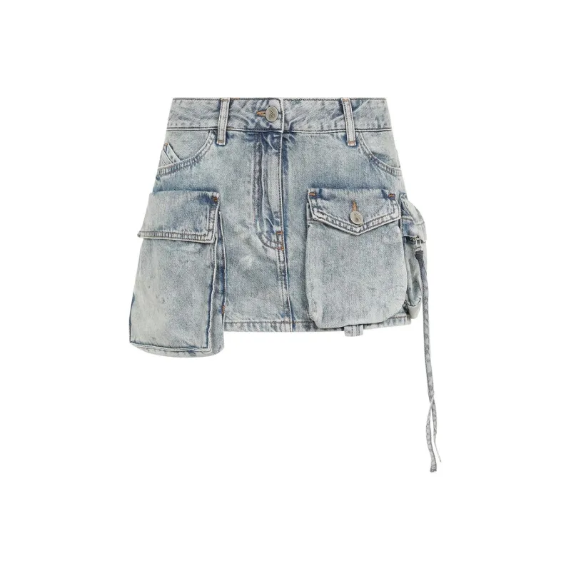 The Attico Fay Bleach wash Mini Skirt-0