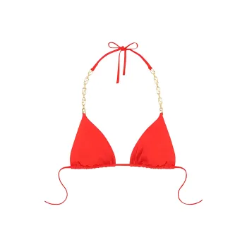 VERSACE Greca Chain Bikini Top 'Red'