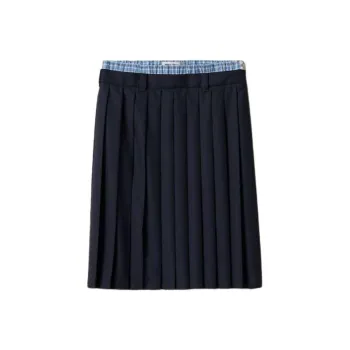 MIU MIU SS25 Casual Long Skirt Women's Marine Blue