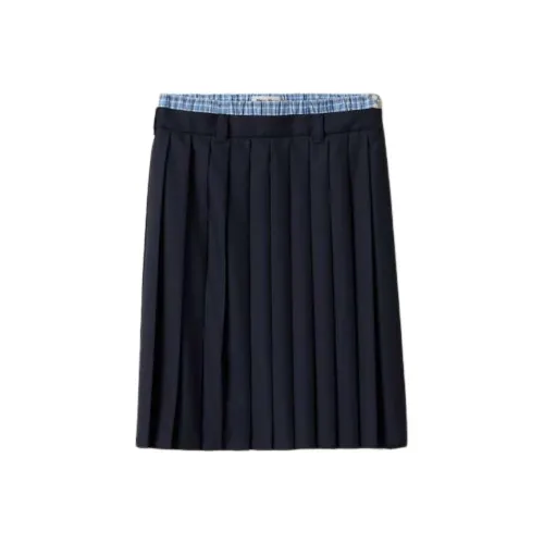 MIU MIU SS25 Casual Long Skirt Women's Marine Blue