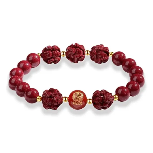 GIRATI Reconstructed Cinnabar Jade Bracelets Unisex-14