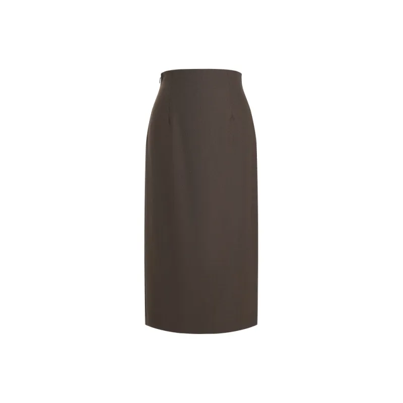 IDPAN Casual Long Skirts Women's Coffee-0