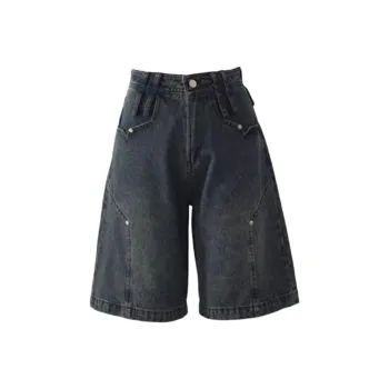 Kazakhstan Denim Shorts Women's Vintage Blue