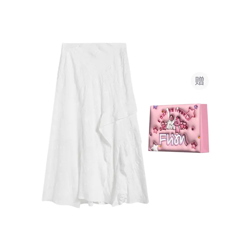 FLIM Casual Long Skirt Women's White-6