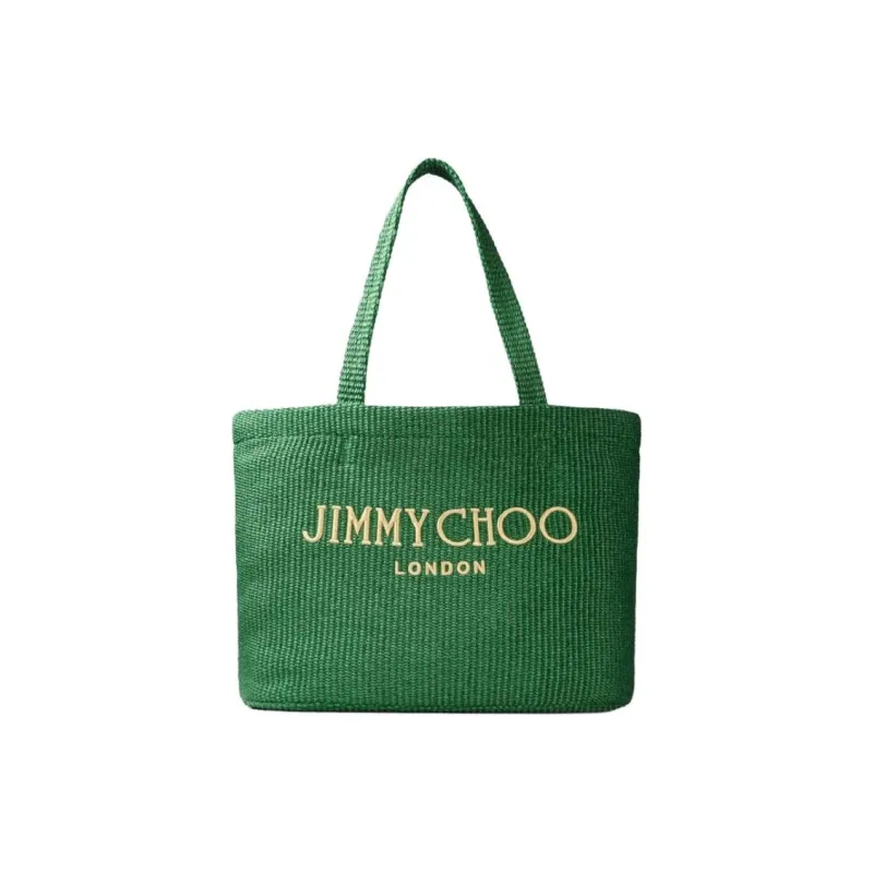 Jimmy Choo Raffia Tote Bag, Shopping Bag, Shoulder Bag Women's Green-0