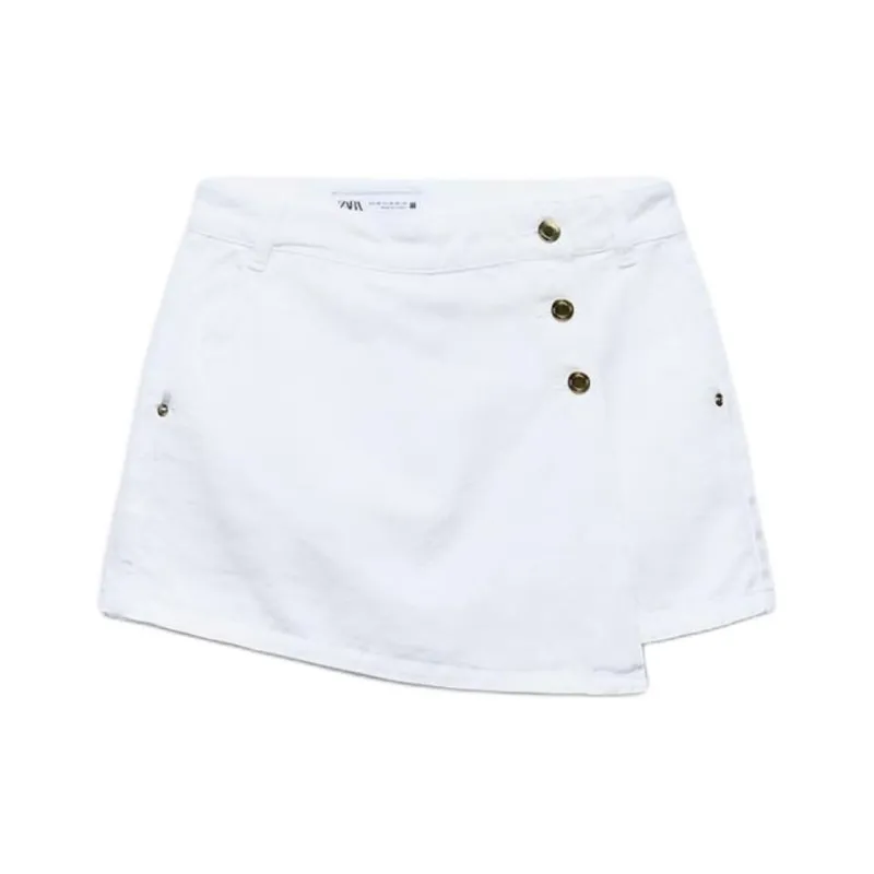 ZARA Denim Shorts Women's White-0