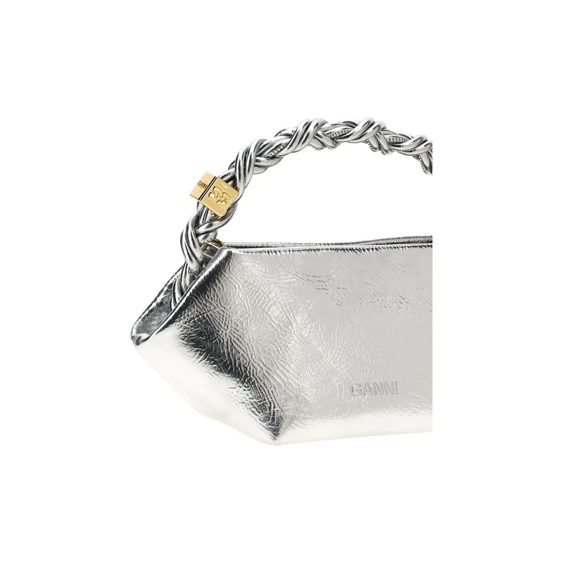 GANNI Leather One Shoulder Handbag Mini Women's Silver-2