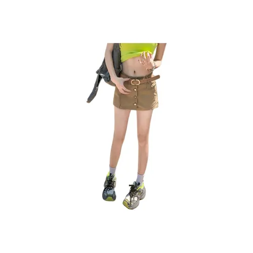 LCEVHZ'S Casual Short Skirts Women's Khaki