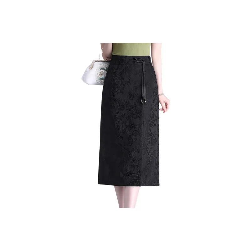 La Chapelle Casual Long Skirt Women's Black-0