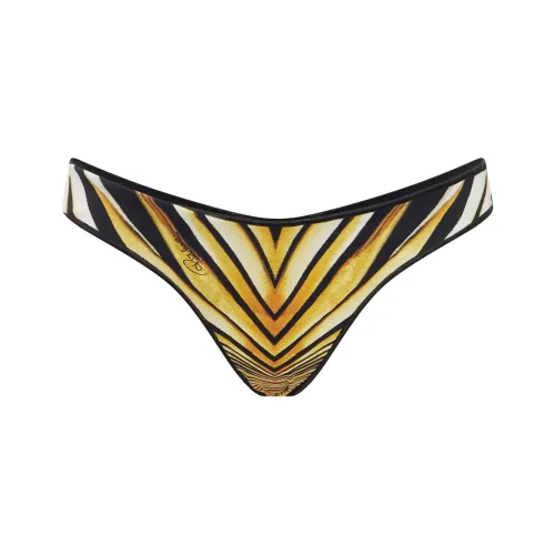 Roberto Cavalli Ray Of Gold print Bikini Bottoms