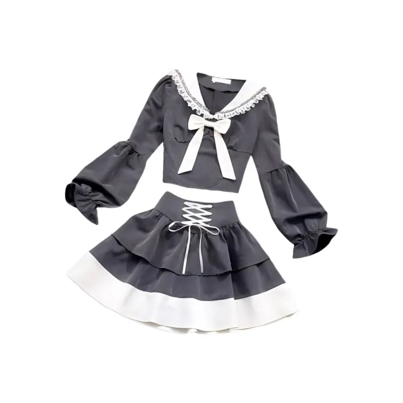IQC Skirt Set Women's Gray White-0