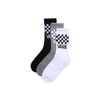 Vans CLASSIC CHECK Mid Calf Socks Unisex 3 Pack Black White Gray