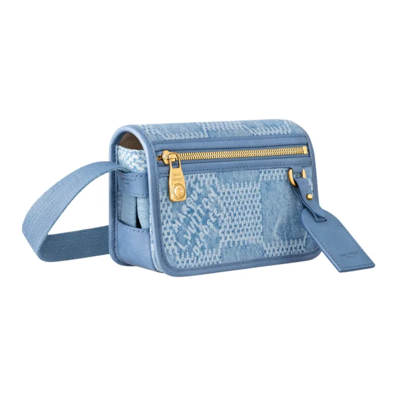 LOUIS VUITTON Bosphore Damier Denim 3D Cotton Canvas Wallet, Shoulder Bag Men's Blue-1