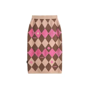LALABOBO Casual Long Skirts Women's Multicolor Diamond Pattern