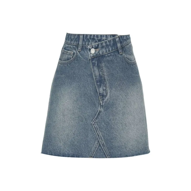 DPLAY Denim Short Skirts Women's Light Blue-0