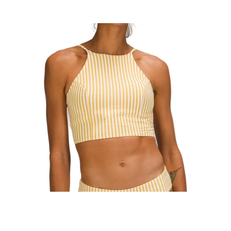 Lululemon Two-Piece Swimsuits Women's Yellow White Stripes-0