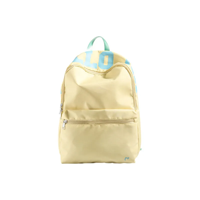 AIBAG Nylon Fabric Backpack Unisex White/Yellow-3