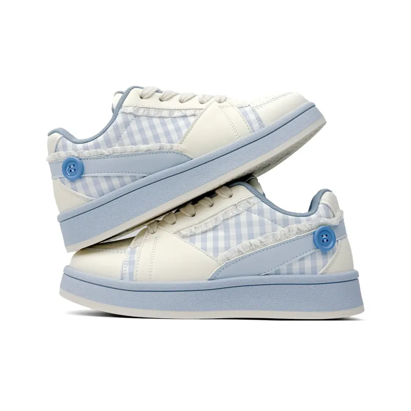 Mengsai Cushioning, Wear Resistant Low Top Skateboard Shoes Women's Light Blue-3