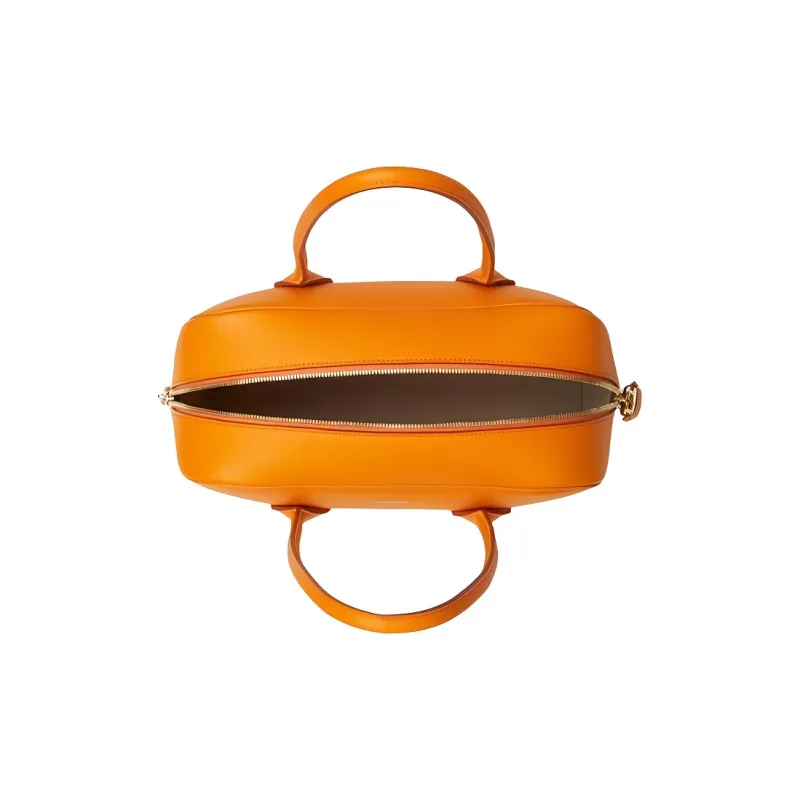 Burberry Cube Cow Leather One Shoulder Handbag Medium Size Women's Deep Orange-2