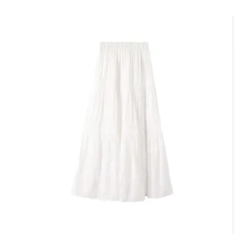ETSE Casual Long Skirts Women's White