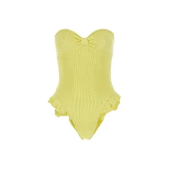 REINA OLGA Ruffled Strapless Swimsuit