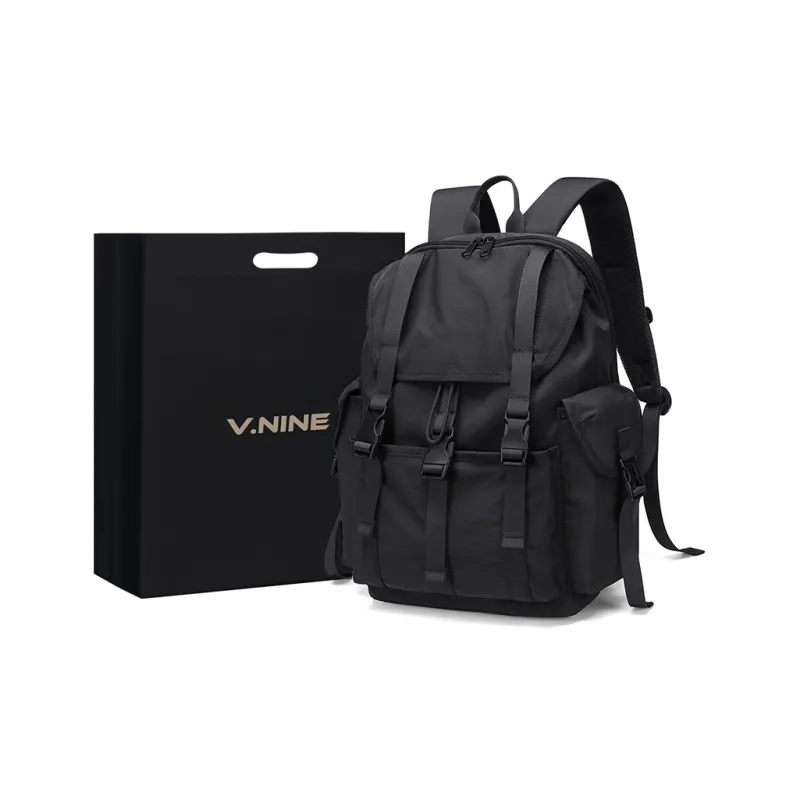 V.NINE Fabric Backpack Regular Unisex Khaki/Obsidian Black-5