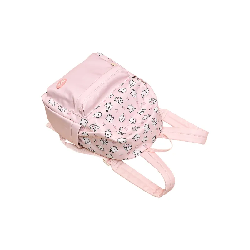 TOUTOU Maltese Collaboration Fabric Backpack Large Size Women's Cream Yellow/Sea Salt Blue-16