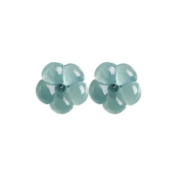 Shang Qianyi Glutinous Jade Stud Earrings Women's