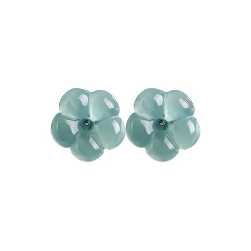 Shang Qianyi Glutinous Jade Stud Earrings Women's